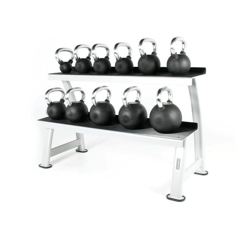 Mueble para pesas rusas kettlebells marca o live