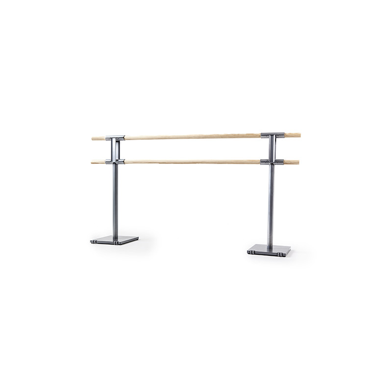 Conjunto Soporte Con Ruedas Barra Ballet Doble 3 m
