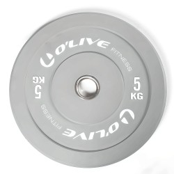 Disco Olímpico Bumper O'Live Fitness, 5 kg Gris