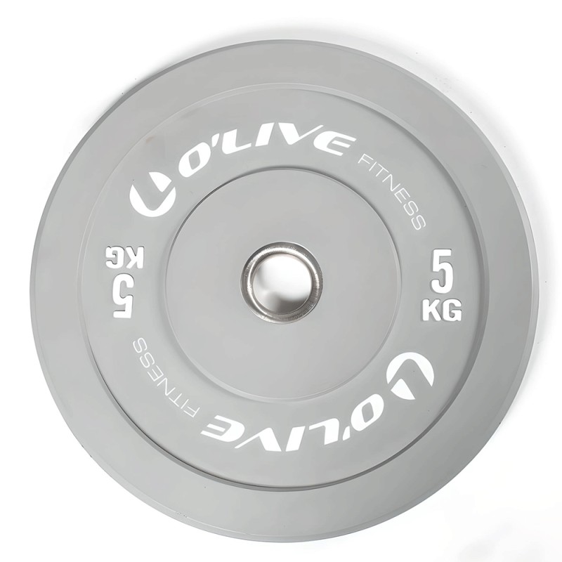 Disco Olímpico Bumper O'Live Fitness, 5 kg Gris