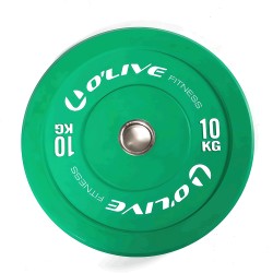 Disco Olímpico Bumper O'Live Fitness, 10 kg Verde