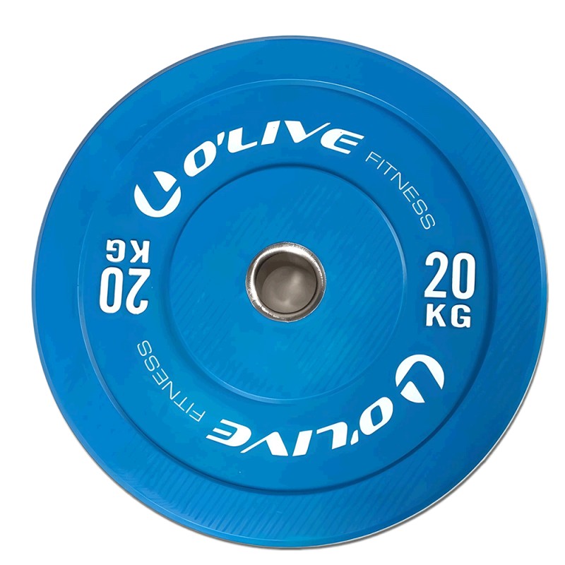 Disco Olímpico Bumper O'Live Fitness, 20 kg Azul